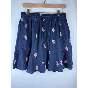 NWT Women's Vero Moda Navy Pink Floral Mini Skirt L